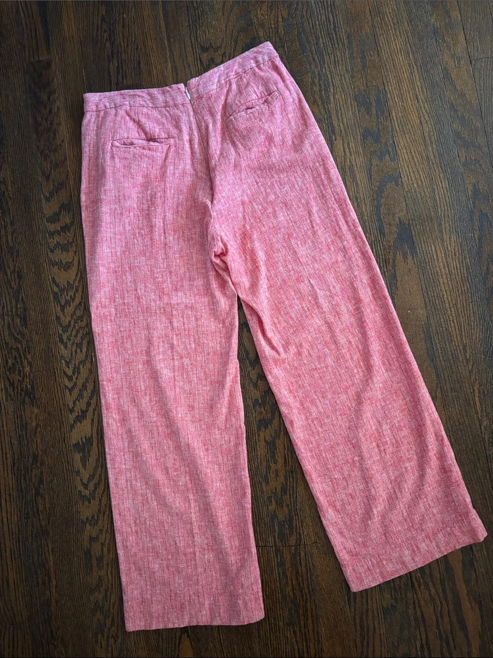Banana Republic Side Stripe Sailor Button Pants Linen Rayon Wide Leg Size 10 Red